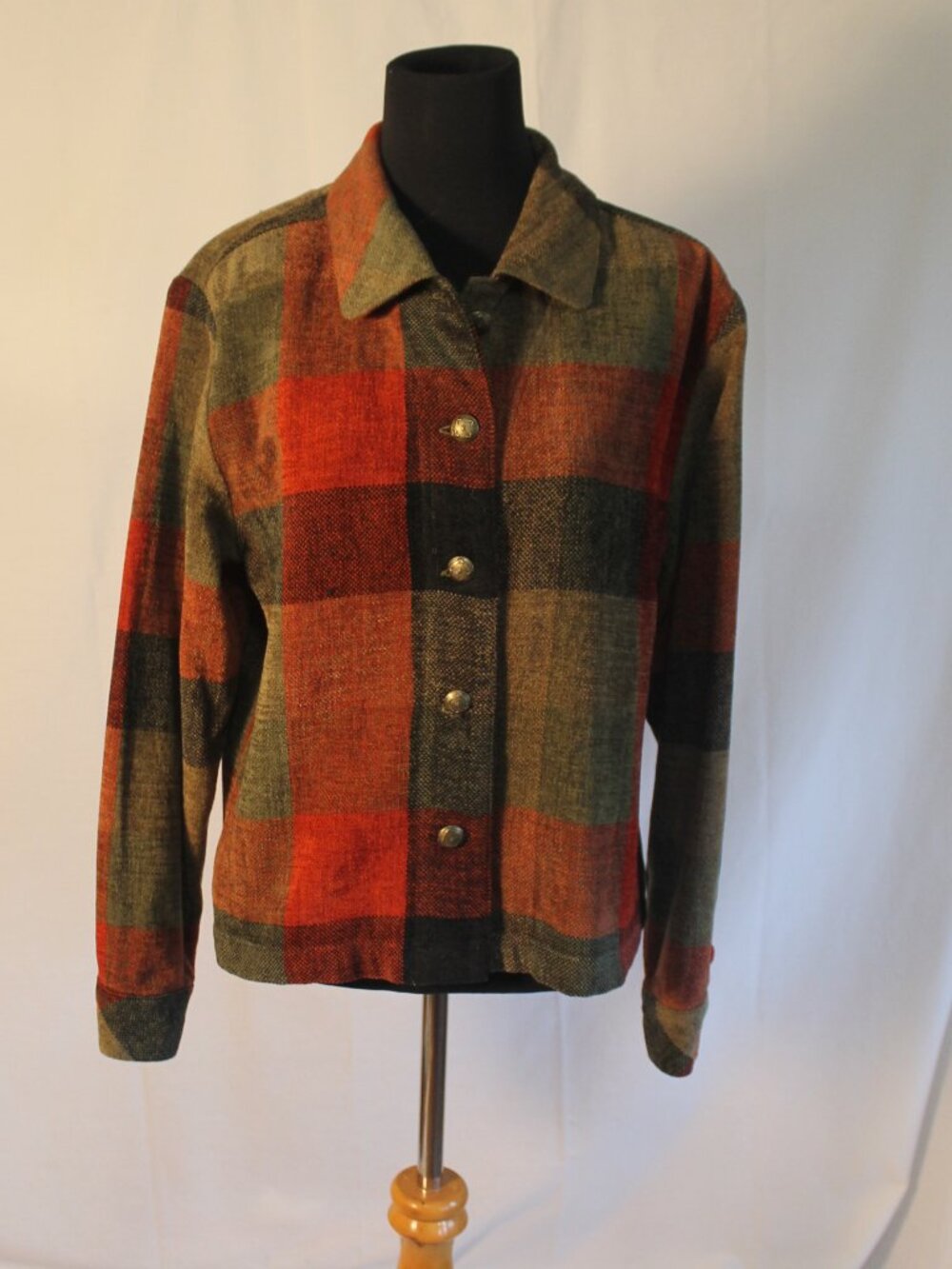 Vintage Y2K Christopher & Banks Plaid Shacket Fall Colors Medium